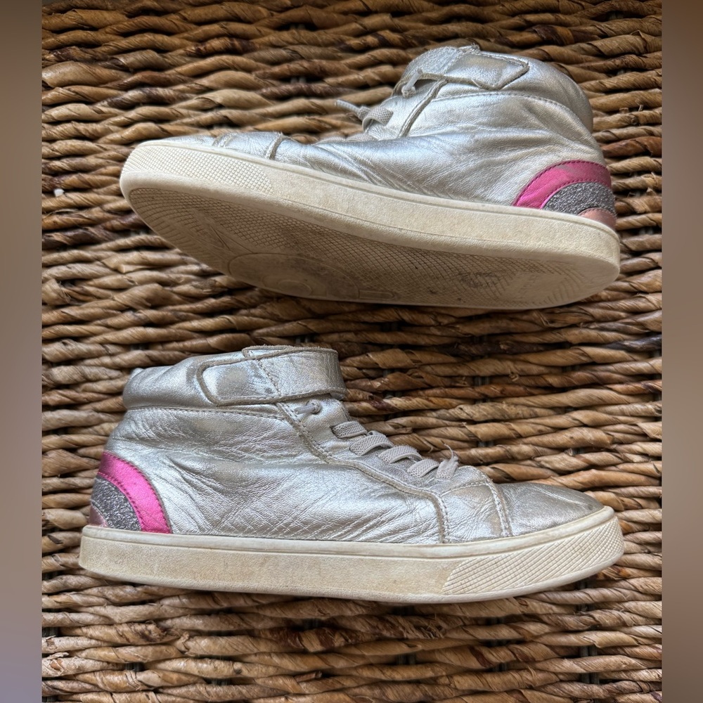Old Soles Silver and Pink High-Top Sneakers